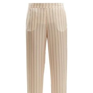 ASCENO Striped sandwashed-silk pyjama pants